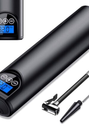 Bomba de aire Recargable para Inflar Neumáticos portátil Inalámbrico, con Pantalla Digital, Apto para Coche y Bicicletas, 12 V