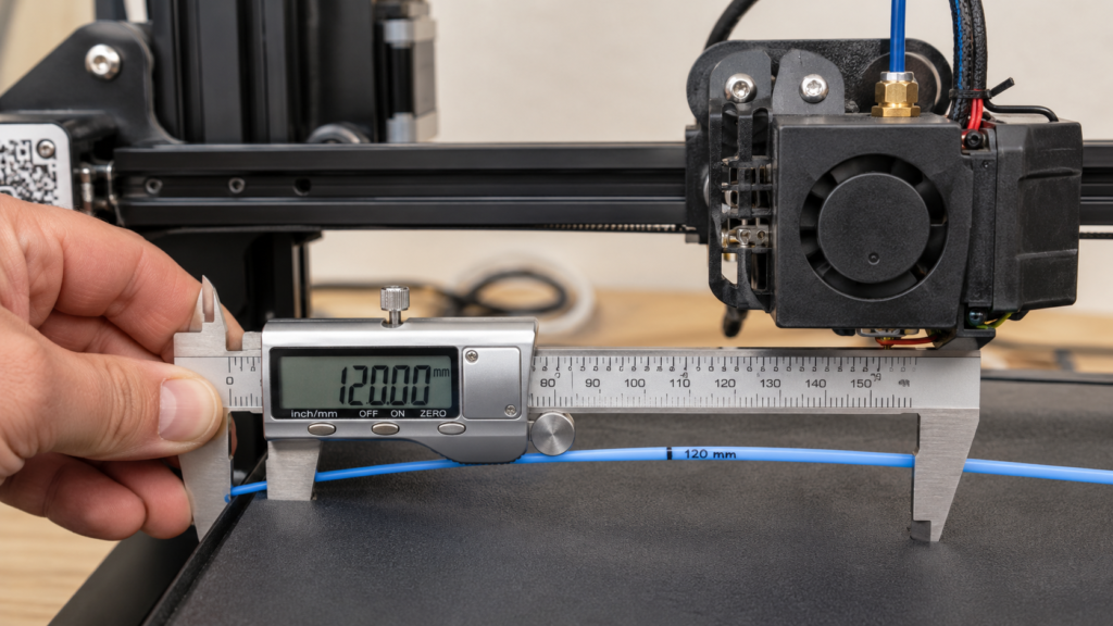 Cómo calibrar una impresora 3d paso a paso: calibración de E-Steps con calibre digital