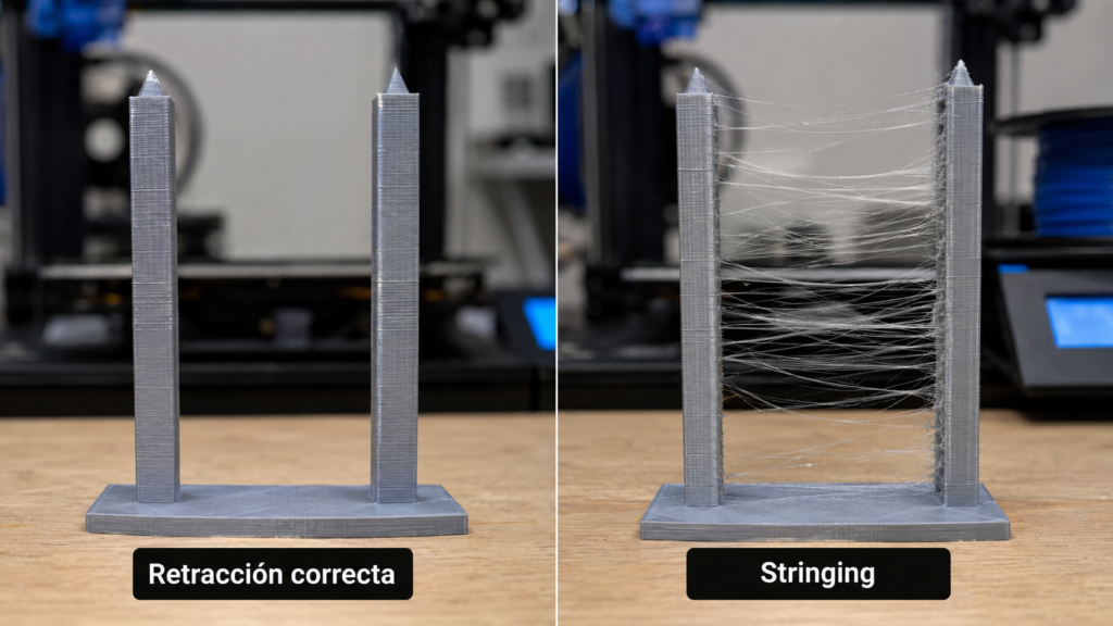 Cómo calibrar una impresora 3d paso a paso: ajuste de retracción y stringing