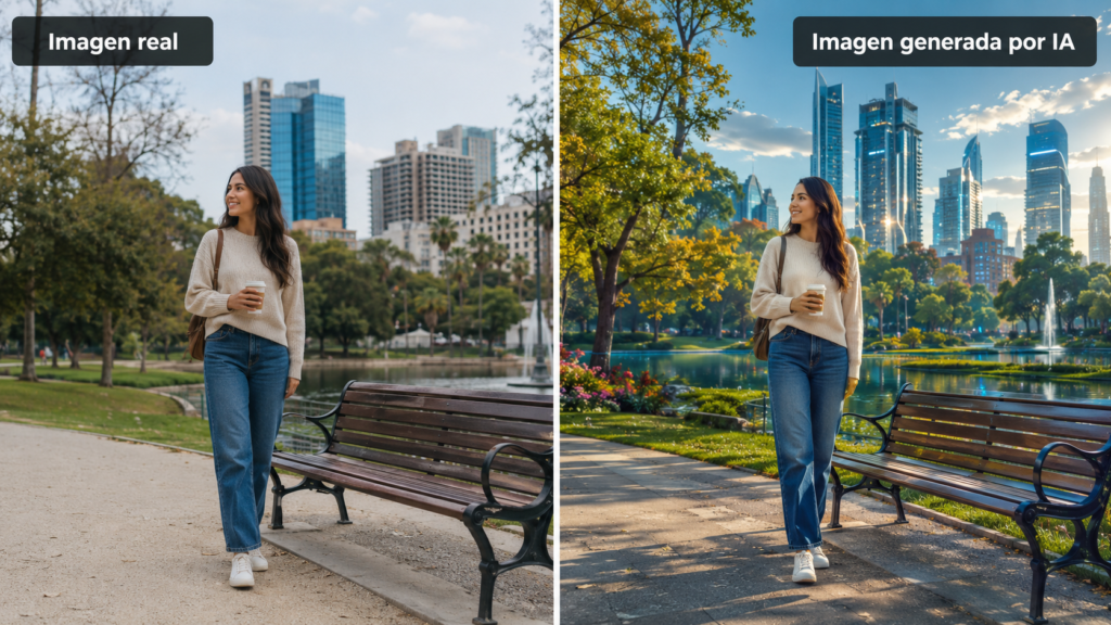 Imagen real vs imagen generada por inteligencia artificial
