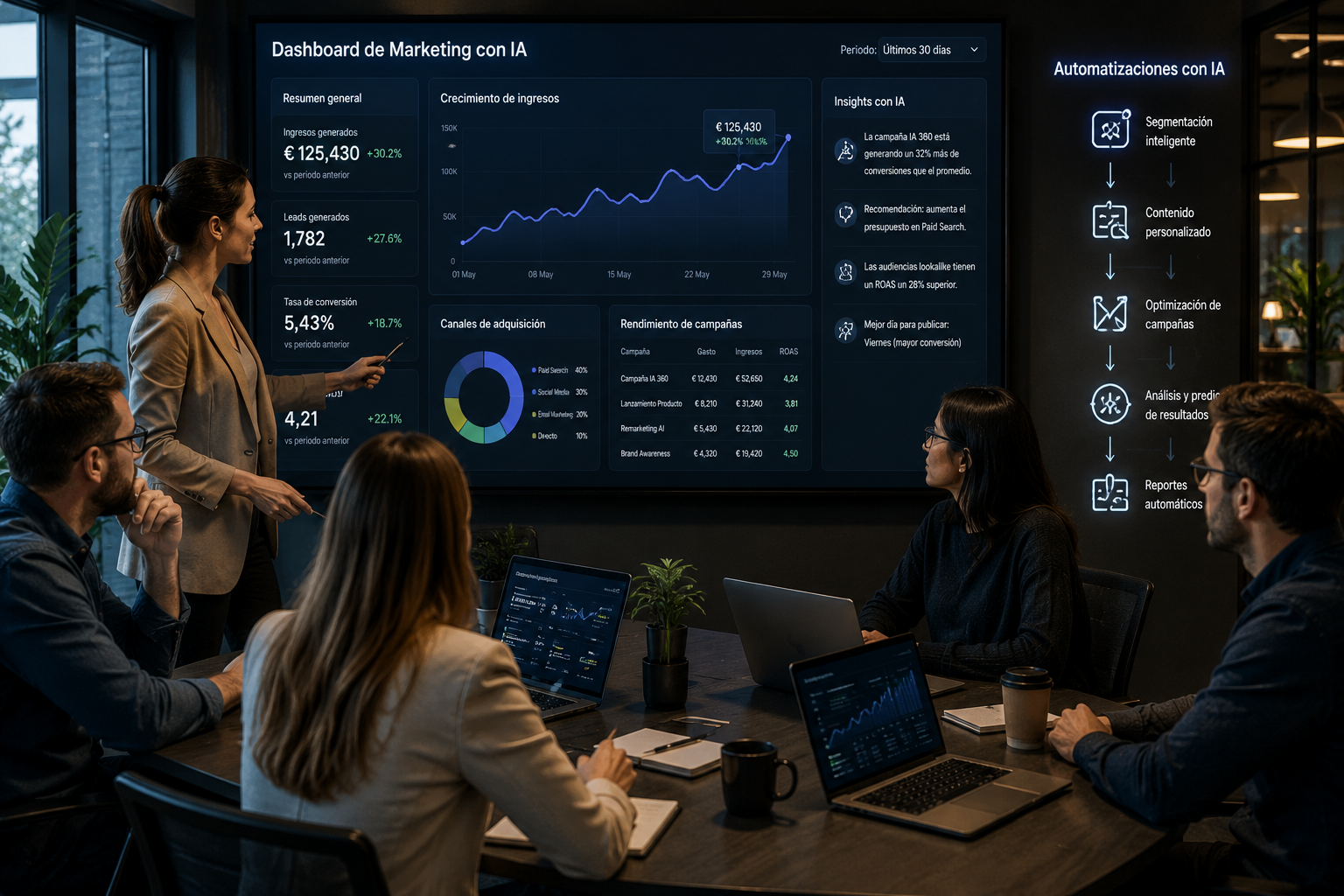 AI in digital marketing: dashboards, automation and growth