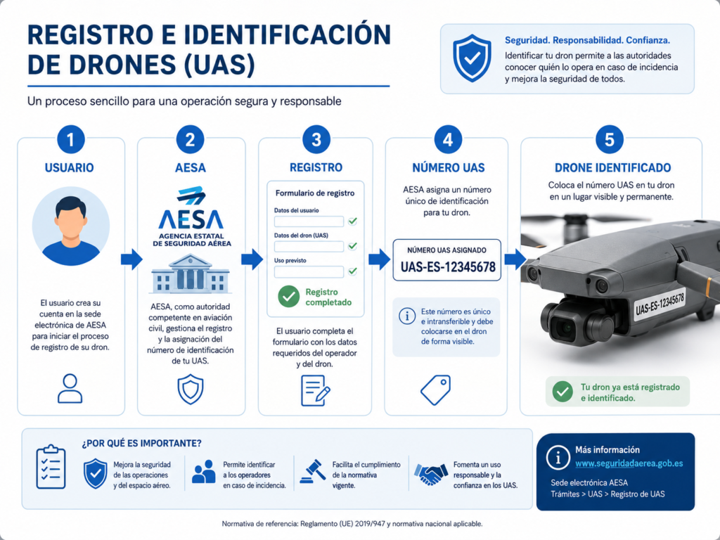 Registro e identificación de drones UAS
