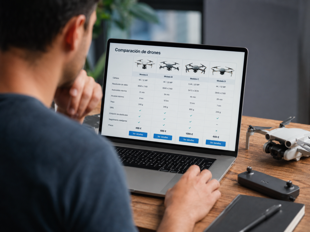 Comparativa de drones y especificaciones