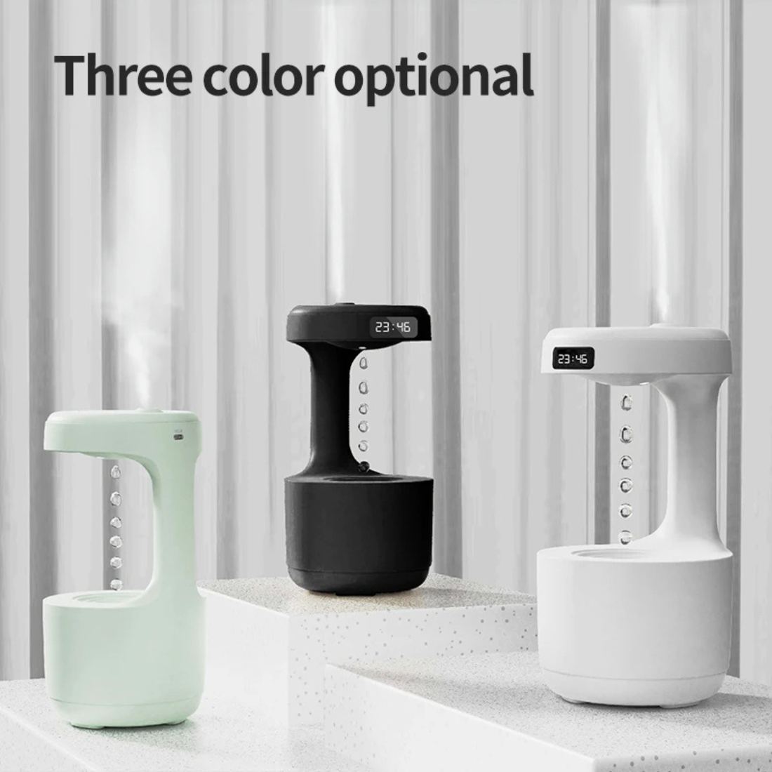Humidificador antigravedad en tres colores