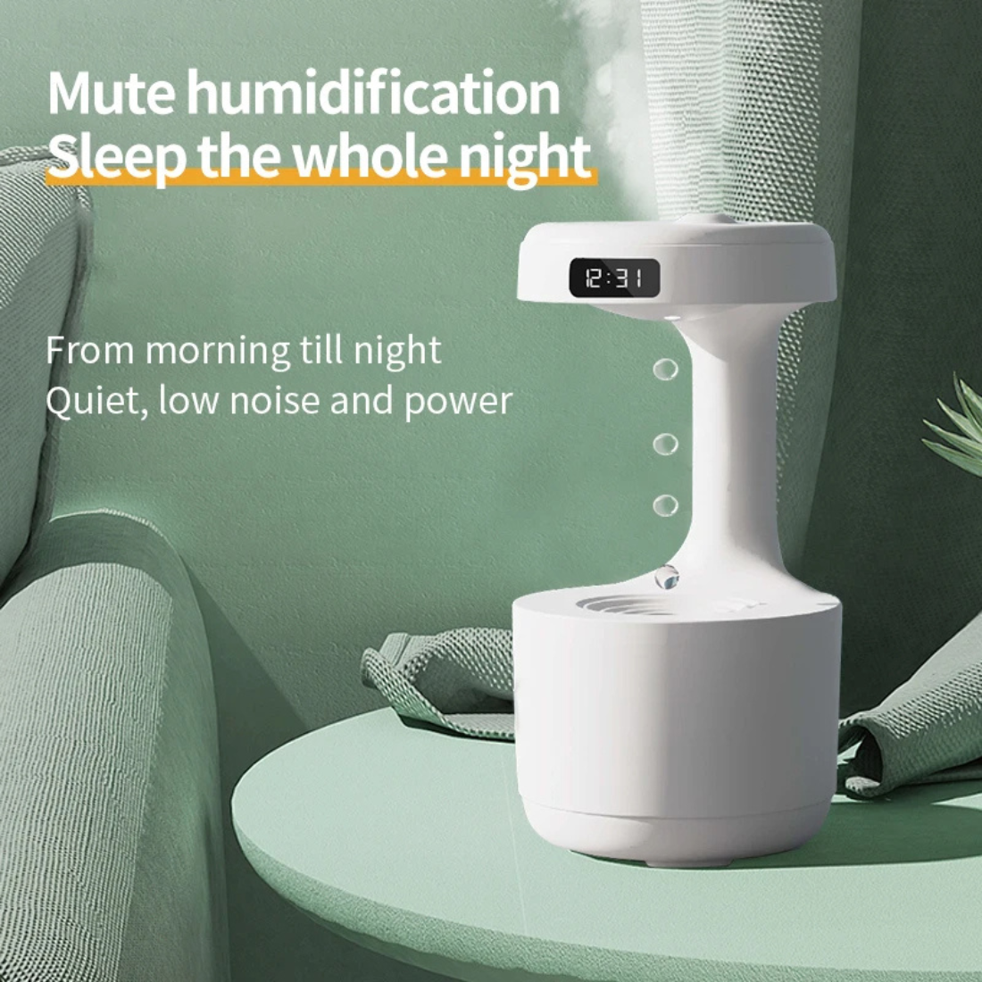 Efecto óptico antigravedad en humidificador