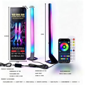 Luces RGB decorativas para dormitorio gamer con control de brillo, temporizador y sincronización musical.