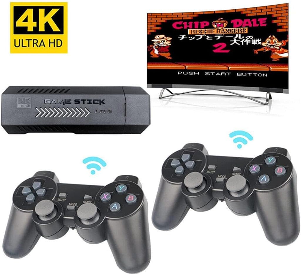 Consola retro HDMI 4K conectada al televisor para disfrutar de videojuegos clásicos en alta definición