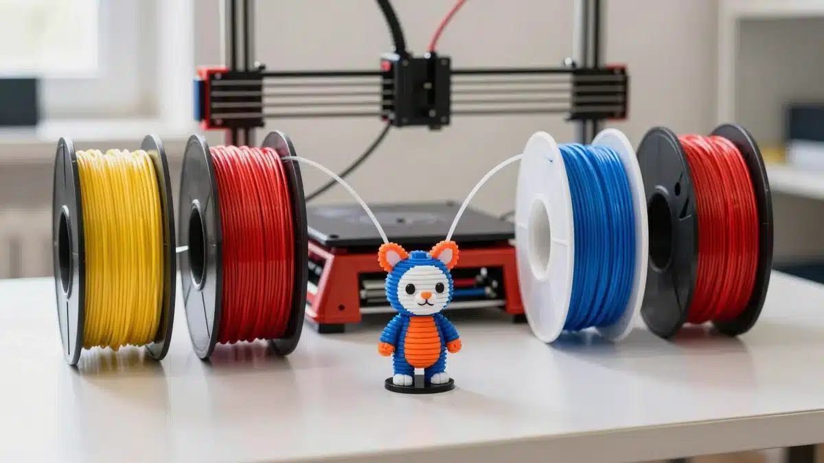 Bobinas de filamento de varios colores para impresión 3D multicolor