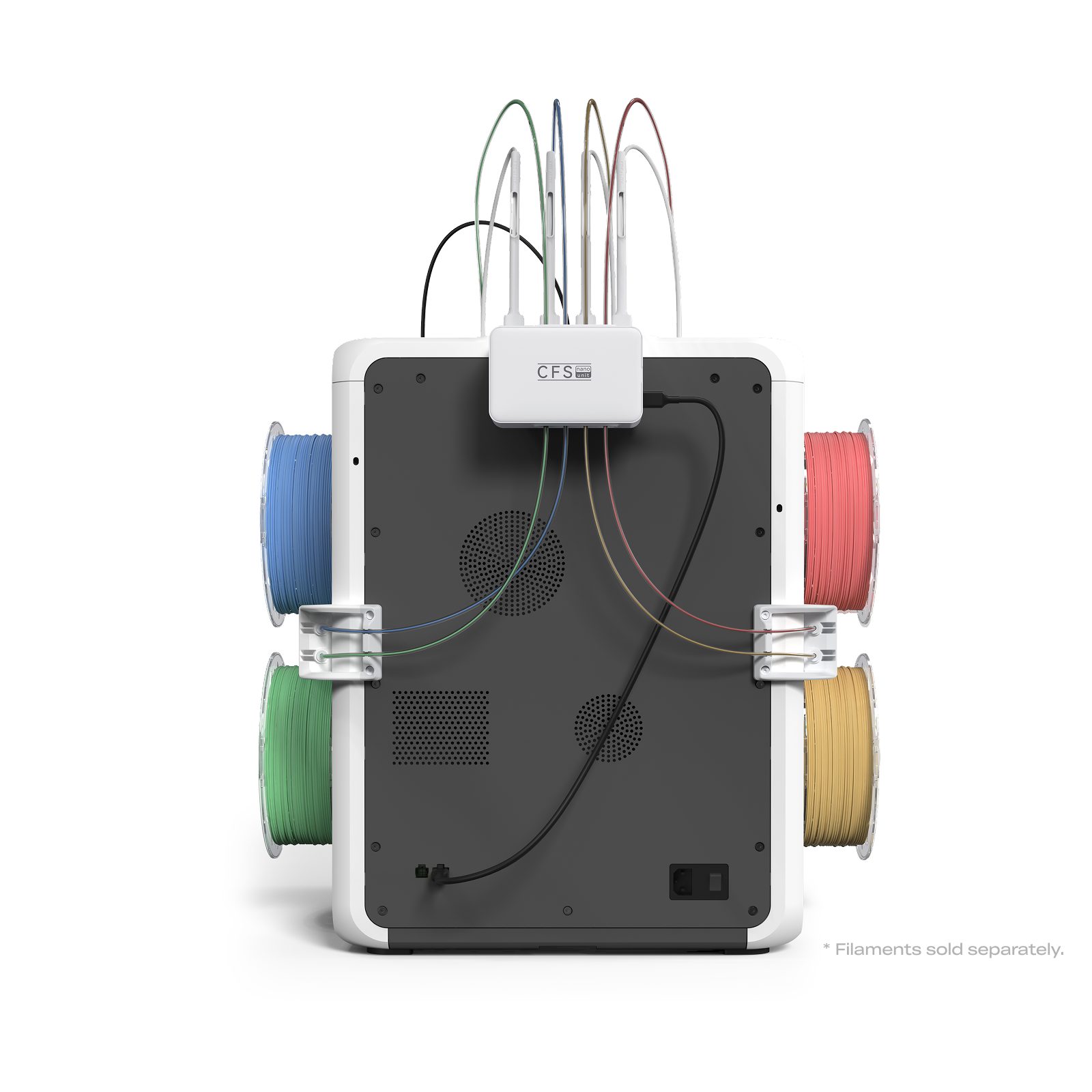 Creality K3 (vista trasera con CFS Hub) – foto oficial del fabricante