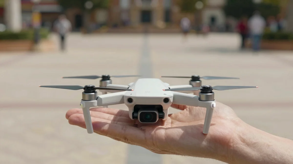 Dron selfie de bolsillo en la palma de la mano, del tamaño del DJI Neo 3