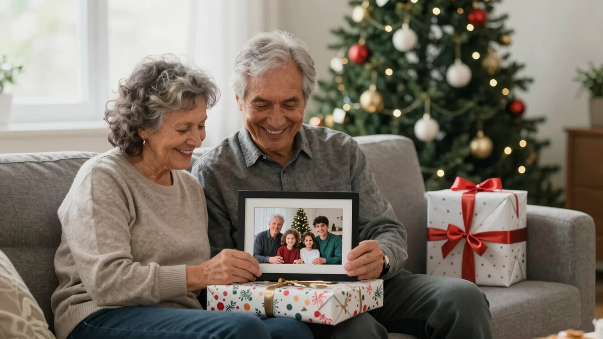 Regalo tecnológico de Navidad para abuelos: marco digital con fotos familiares